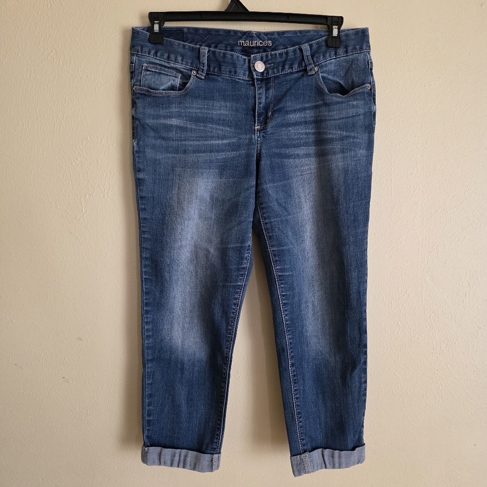 Maurices Cuffed Capri Denim Jeans 11/12 REG Cropped Length